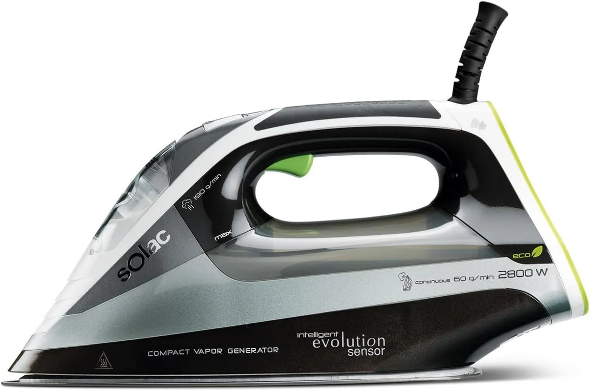 Solac żelazko parowe, 190 g / min Antykropla, do automatycznego przyłożenia, Kompaktowa parownia 2800 W, ECO / TURBO Programy, Illyum Sole 190 g/min
