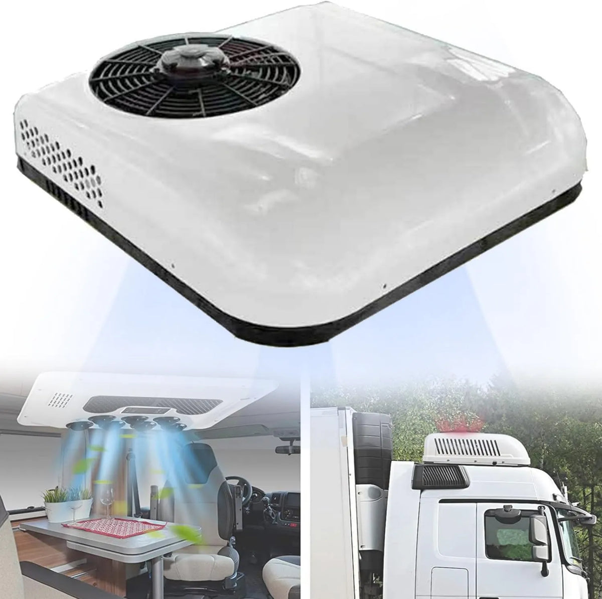 Qiang, Klimatyzator, 12 V, 12 V / 24 V biały- 12 V, cicha, biała 12 V/24 V biały-12 V