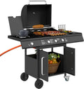Outsunny płyta gazowa, 12,2 kW, 80 kg, funkcja grilla, Grill gazowy 12,2 kW, ze stali nierdzewnej, z rolką bocznego palnika, rusztem do grillowania