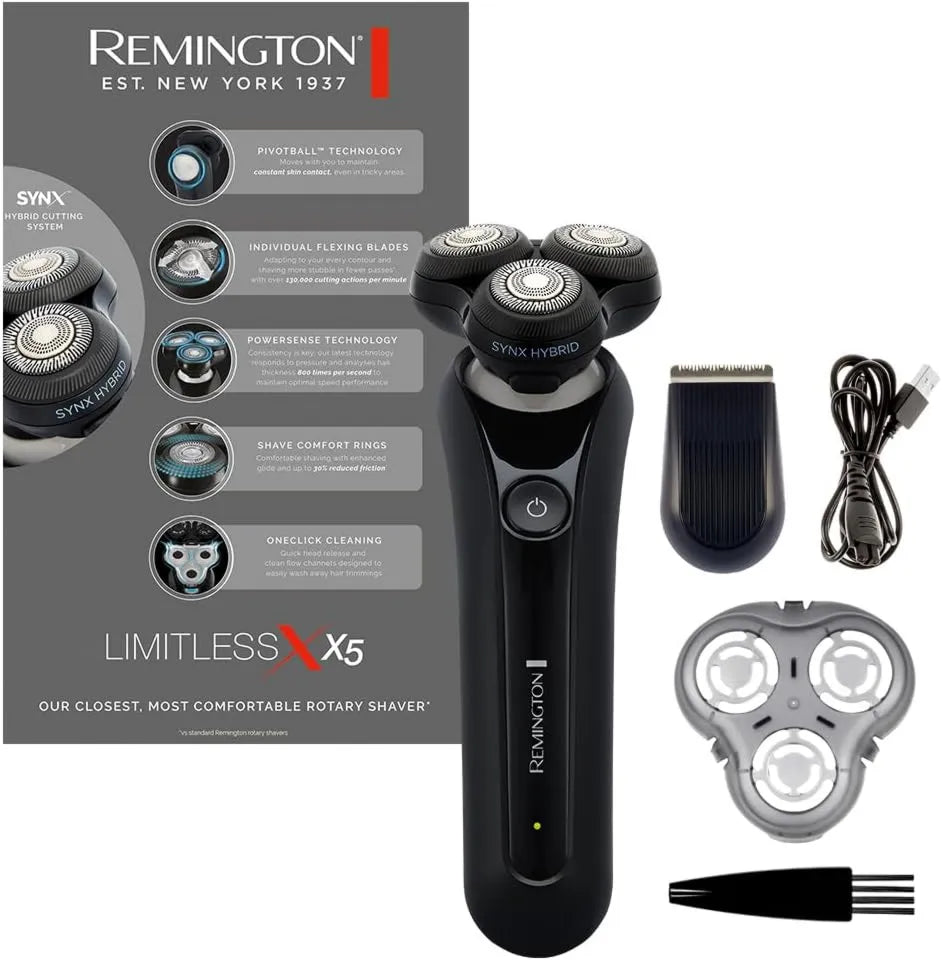 Remington, XR1755 Golenie, Grill, USB, Elastyczne, Rotary Golarka X5 SynX Hybrydowy System Cięcia: Rotary & Grid