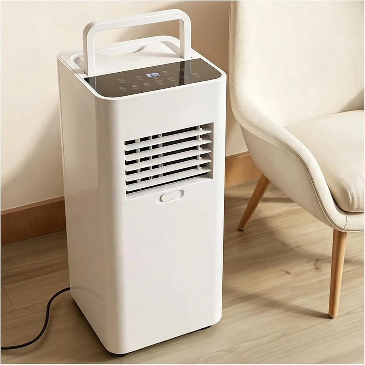HUANQIN klimatyzator przenośny, Klimatyzator 3- in-1 24H, zegar, biały, odświeżacze pokoje do 25 m² 3 w 1