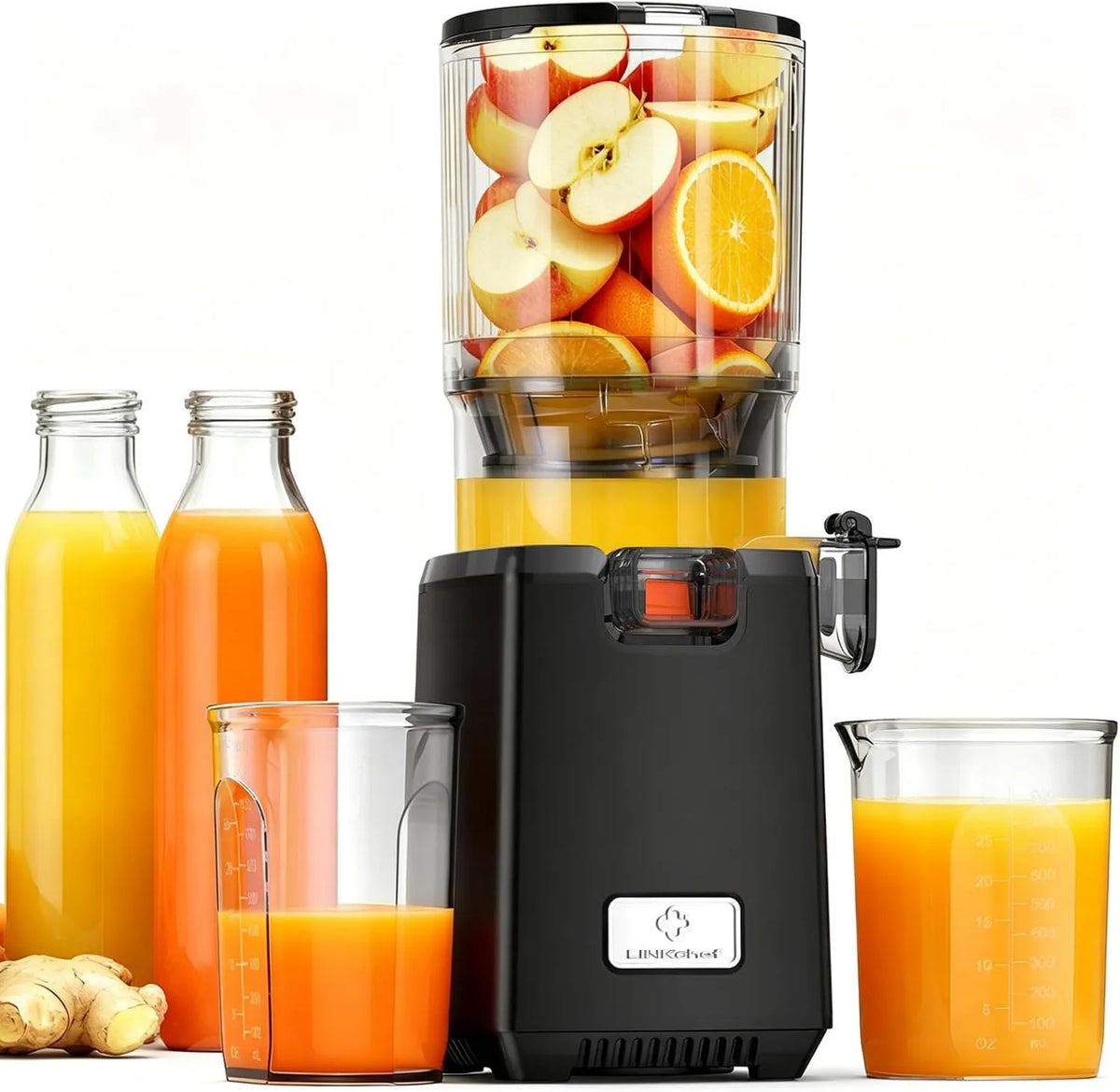 LINKChef, Wyciąg z soku, 1, 8 l, 250 W, Duży tub 130 mm dla owoców i warzyw Integers, 8 l Pojemność rodziny, BPA
