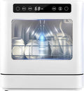 Zmywarka, 800 W, 42 dB, 14 kg, Wielofunkcyjna Zmywarka Nablatowa, Wysoka Temperatura 75c/167°F, Funkcja Suszenia Na Powietrzu, Podwójny Strumień 360°