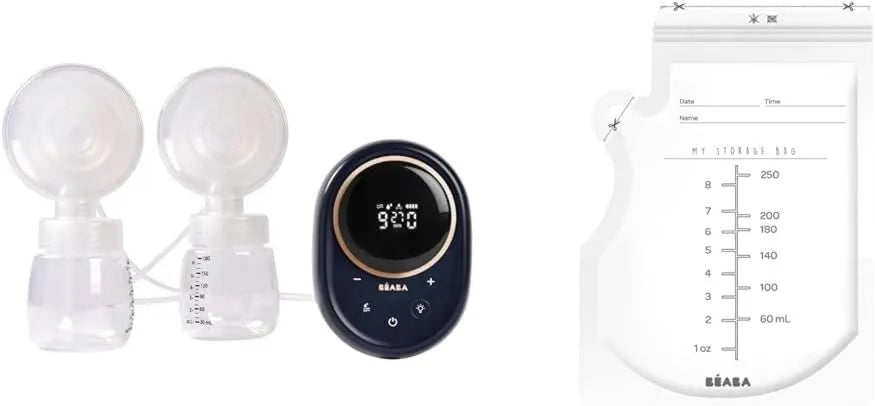 BÉABA, Pompa do mleka, pompa do karmienia piersią, zegar, USB, cichy, niebieski, 3 tryby, 0 fale, 9 poziomów, 6 sesji, BEABA, USB C charge