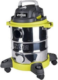 RVC-1220I-G odkurzacz, 1200W, 1,8 m, 1250 W, Ryobi Odkurzacz na Mokro i na Sucho, Moc Silnika 1200W, 20-Litrowy Zbiornik ze Stali Nierdzewnej