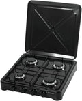 Ravanson kuchenka turystyczna, K- 04TB Tabela, 49, 5 x 54, 0 cm, 6, 46 kW, czarny, Stół do gotowania gazu z 4 palnikami gazowymi K-04TB