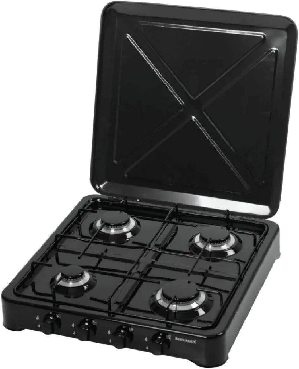 Ravanson kuchenka turystyczna, K- 04TB Tabela, 49, 5 x 54, 0 cm, 6, 46 kW, czarny, Stół do gotowania gazu z 4 palnikami gazowymi K-04TB
