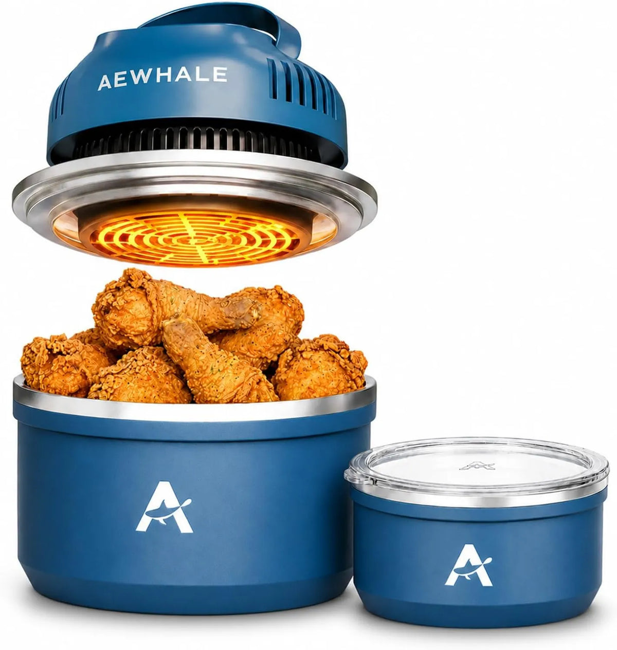 AEWHALE frytkownica beztłuszczowa, 1, 9 l, AEWHELE, przenośne, stal nierdzewna, do szybkiego łatwego posiłku, Kompaktowy, zmywarka do naczyń, 3.8 l