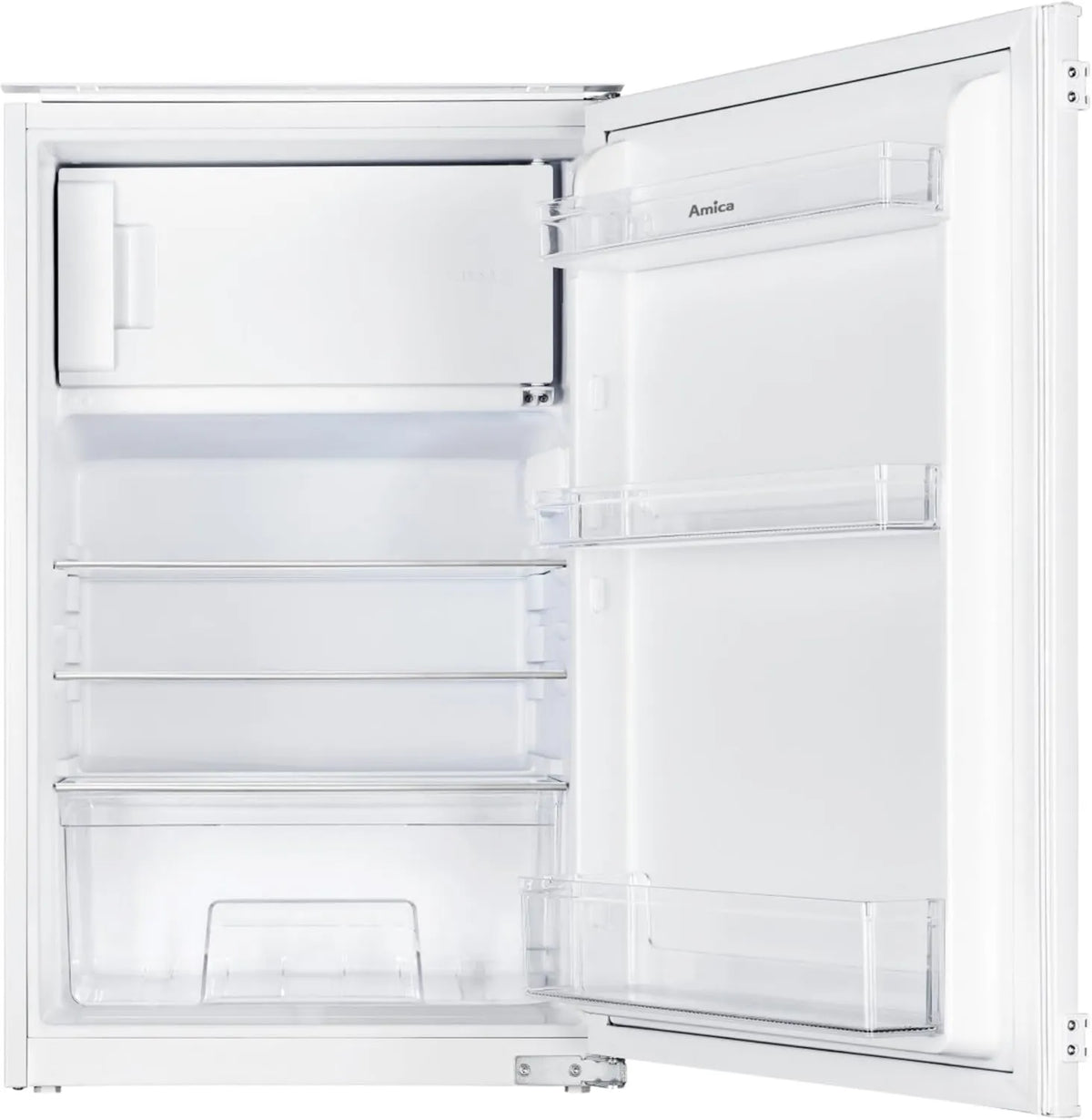 Amica minilodówka, Zamrażarka, 88 cm, do zabudowy, Lodówka z zamrażarką do 88 cm - Technologia drzwi