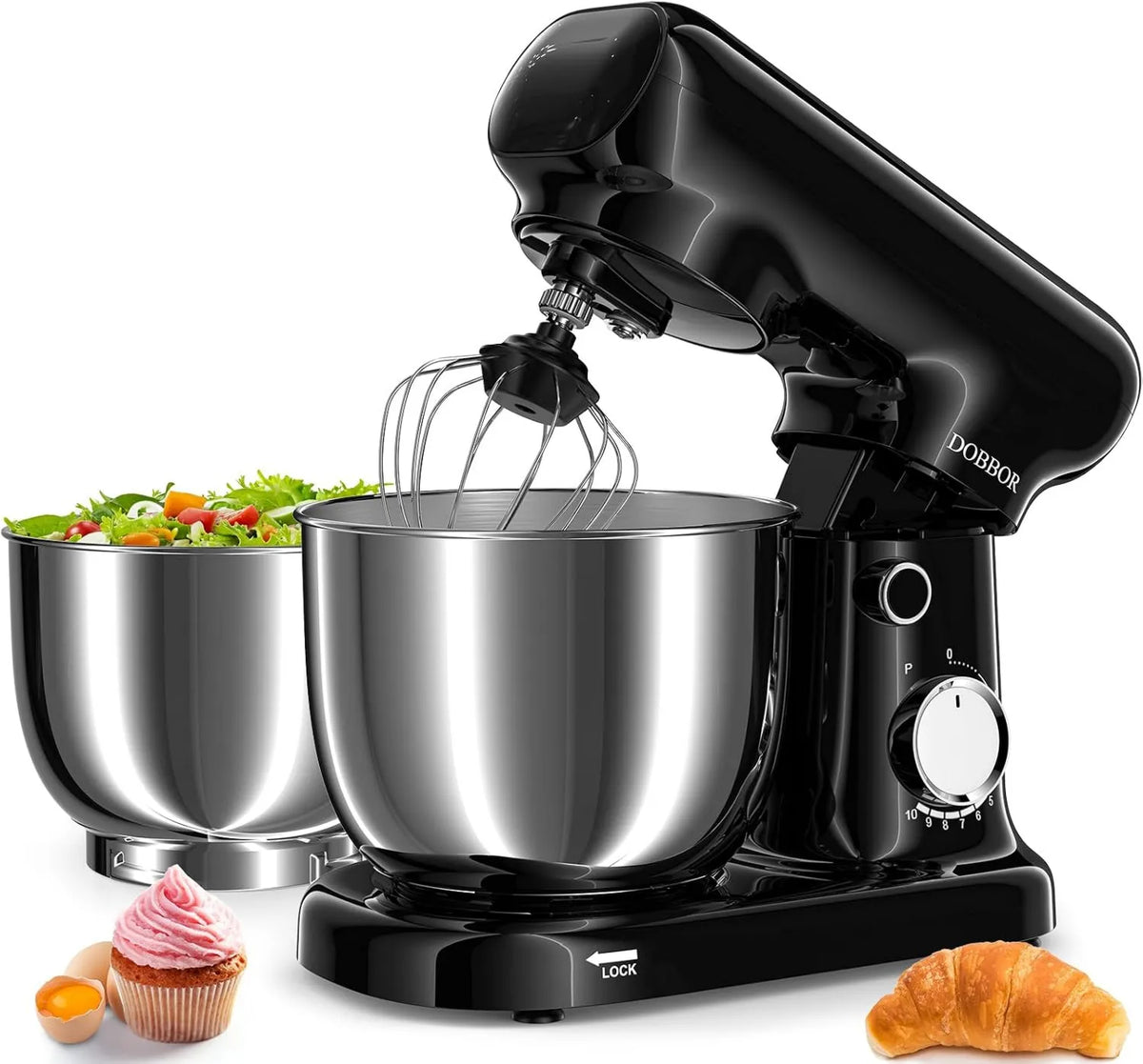 DOBBOR mikser planetarny, Robot kuchenny, 2, 5 l, 1500 W, ciasto, profesjonalny, perkusista elektryczny w 10 prędkości 1500 w