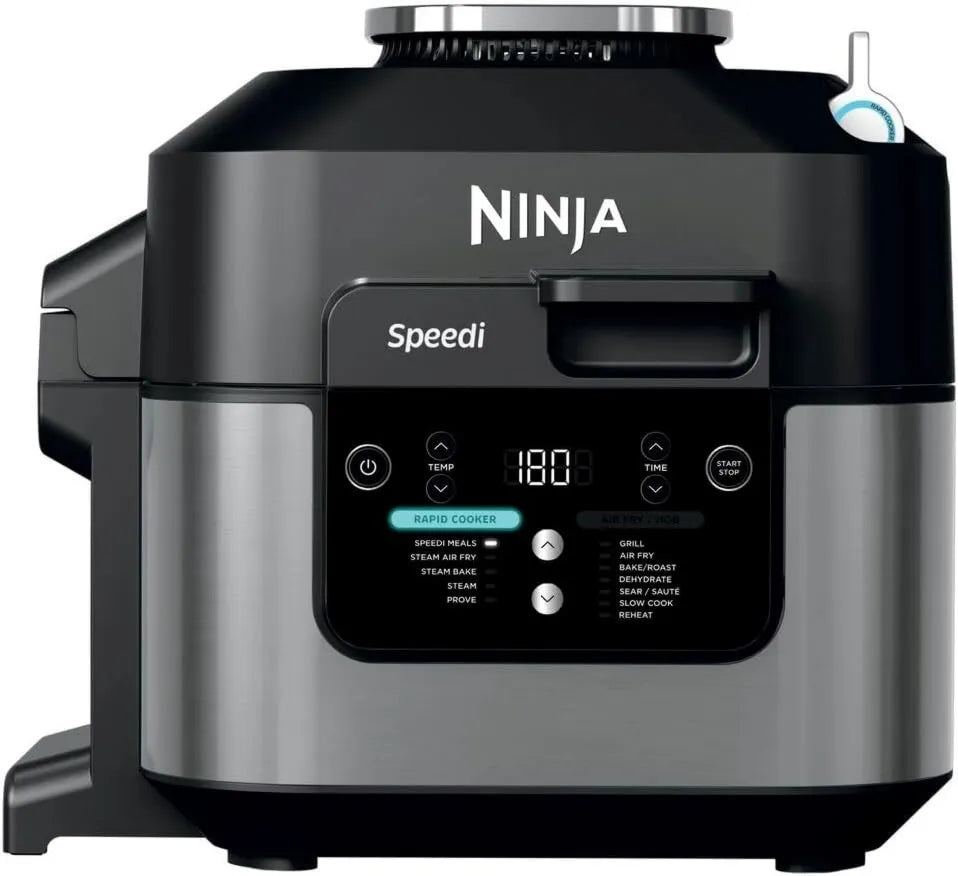 NINJA, 10- in-1 ON500EU Elektryczny piekarnik, 7 l, grill, para, czarny, Szybki piec Speedi, Posiłki dla 4 w 15 minut, 7 l ON500EU, Air frytkownica, Frit 10-en-1