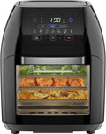 Chefman mini piekarnik, Piec elektryczny, 10 l, dotyk, czarny, 17 Dotykowy ekran Preset Fry, wielofunkcyjny cyfrowy powietrza frytkownica + Rotisserie, XL 10 l Rozmiar rodziny