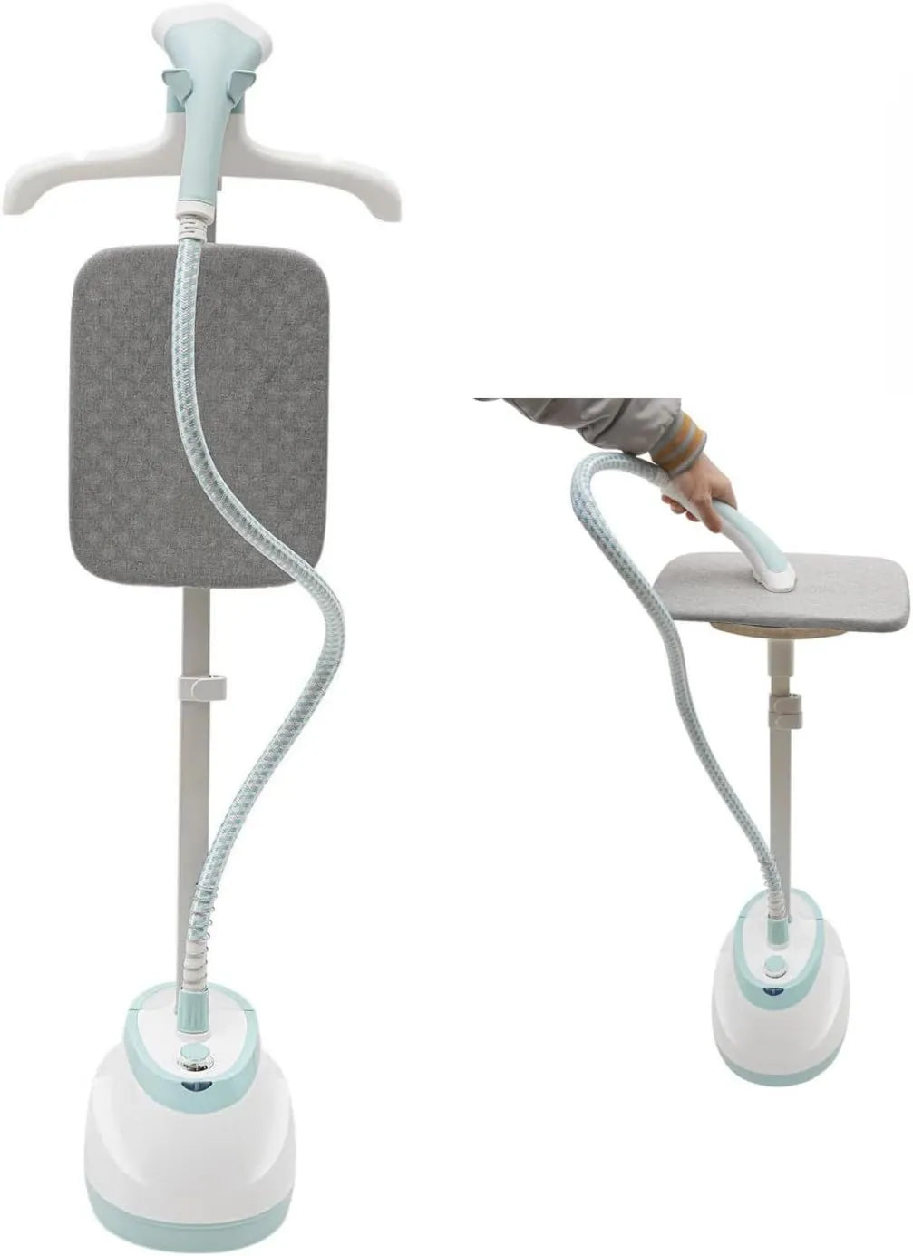 GramStudio parownica do ubrań, regulowana wysokość, Obudowa do rozmrażacza parowego, 1800 W, z 10 poziomami pary, zbiornik wodny o pojemności 1, 6 l, żelazko pionowe