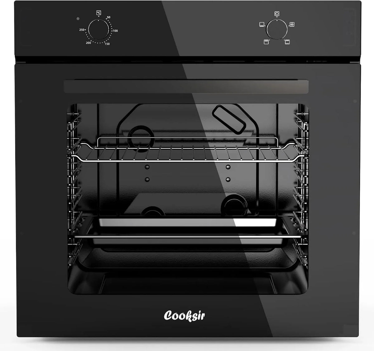 Cooksir piekarnik do zabudowy, Piec elektryczny, 60 CM, 2200 W, 4 programów, dwuprzewodowe, 4 funkcje, duża pojemność Piec 65 Łóżka z gniazdem
