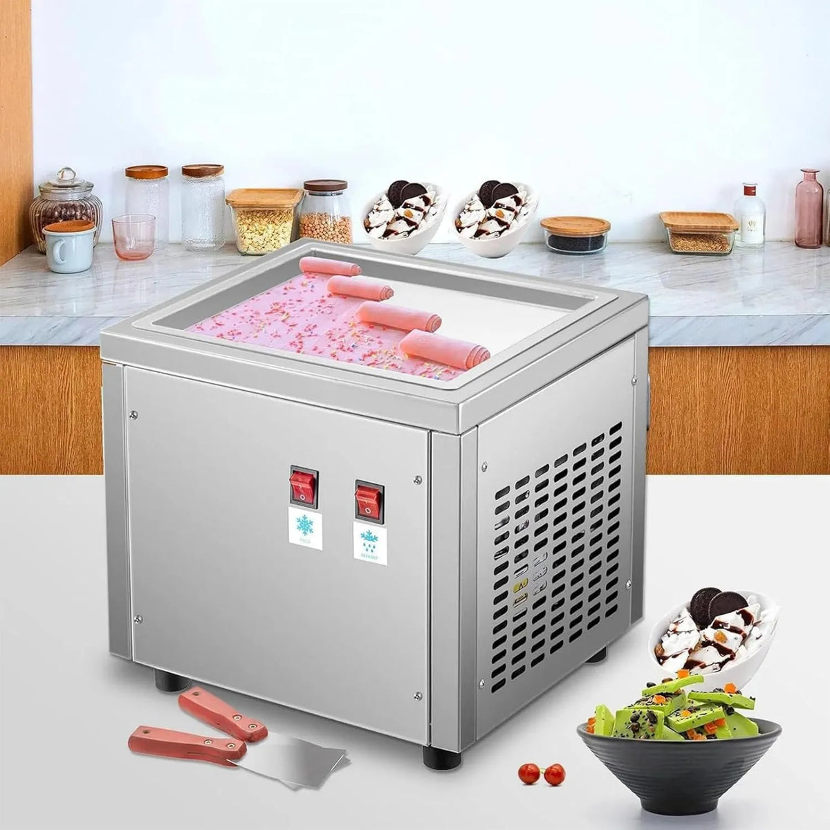 ZMJGLL, Roller maszyna, Cream maszyna, Ice maszyna i Sorbet, do Roller Ice Cream Easy Home
