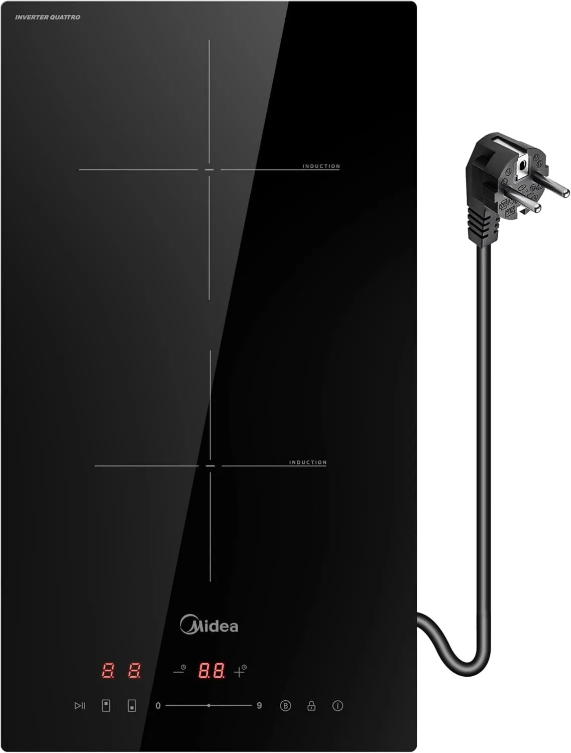 Midea płyta indukcyjna, 3500 W, 2000 W, 1500 W, sterowanie dotykowe, praca automatyczna, Płyta indukcyjna z 2 strefami gotowania