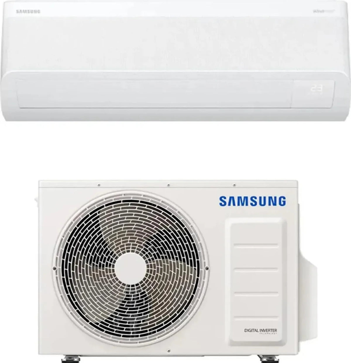 Samsung klimatyzator split, 12000 BTU, WindFree Comfort S2, SmartThings i AI, WiFi R32 AR60F12C1AWNEU + AR60F12C1AWXEU, GAS R32, A + + efektywność energetyczna