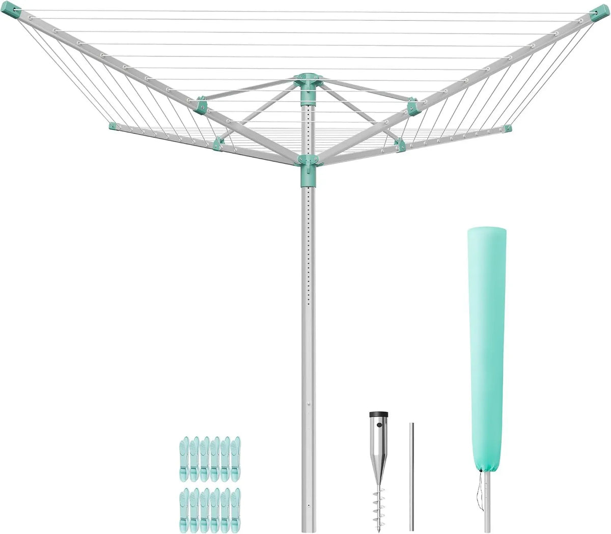 SONGMICS, model LLR301E01 V1, dla 5 maszyn LLR301E01 V1, 50 m od liny liniowej, stopu aluminium, noszy linowych, wysokość regulowana, z zewnątrz