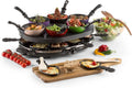 Oneconcept, stół elektryczny grill, powłoka nienakładana, 2 strefy temperaturowe, czarny, drewno