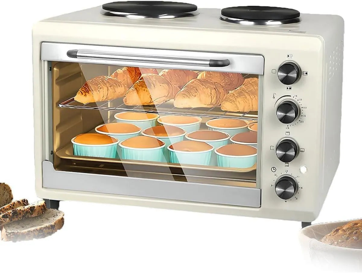 Generic mini piekarnik, Piec z piekarnikiem, 56 l, 000 W, licznik, grill, 2 strefy temperatury, piec do grillowania stołowego dla warzyw sauted