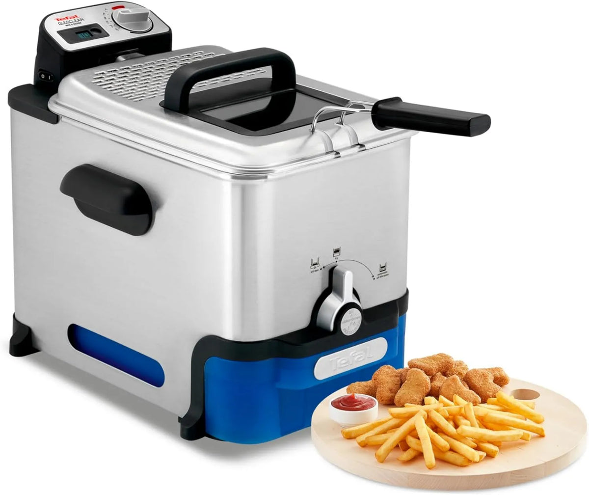 Tefal, elektryczny Fry z olejem, Oleoclean, do kompaktowego półprofesjonalnego Fry, 3, 5 l, Pojemność 6 osób, Dokładne gotowanie 190°C, Stal nierdzewna