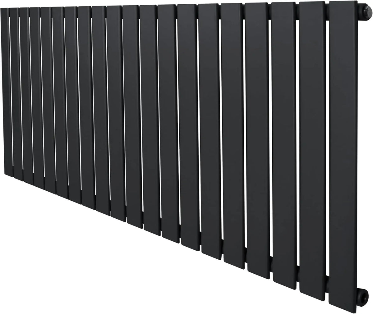 Grzejnik, 600 mm, 1400 mm, 4335 BTU, Płaski grzejnik jednokolumnowy 600 mm x 1400 mm, stal węglowa, bezpłatny zestaw do