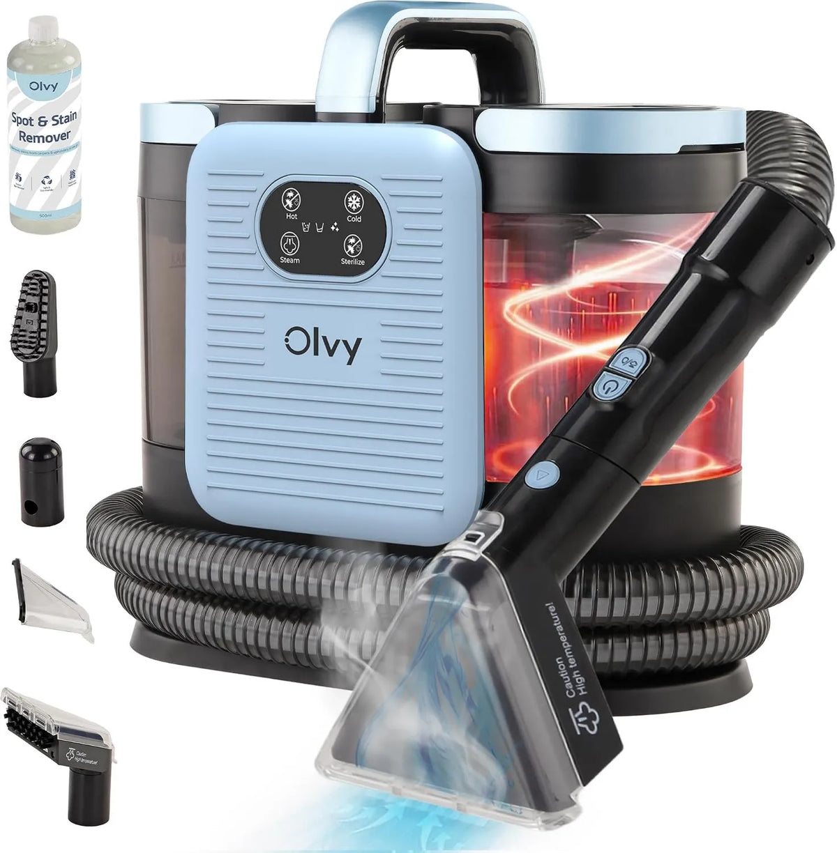 Olvy odkurzacz piorący, 100C aparatura do czyszczenia dywanów i tkanin, Czyściciel, 1650 W, para